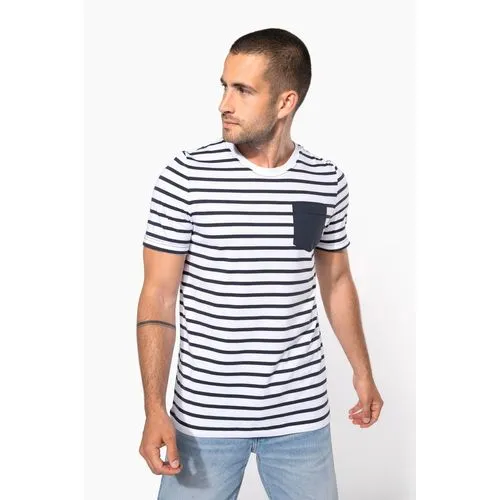 T-shirt rayé marin avec poche manches courtes homme 1 T-shirt rayé marin avec poche manches courtes homme