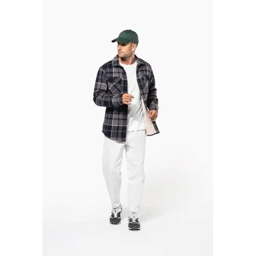 Surchemise à carreaux doublée sherpa homme
