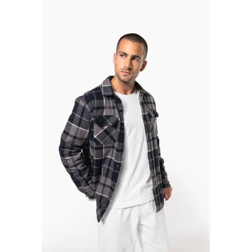Surchemise à carreaux doublée sherpa homme