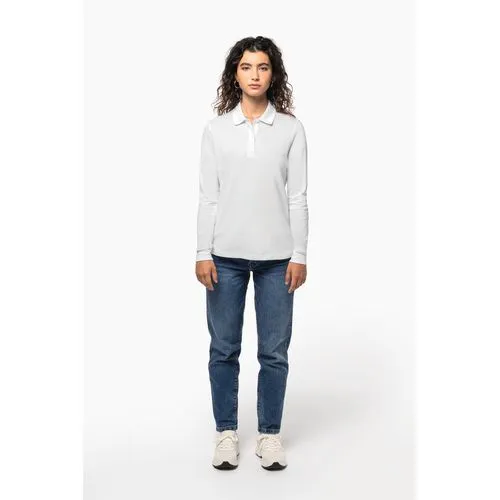 Polo piqué manches longues Bio180 femme 5 Polo piqué manches longues Bio180 femme