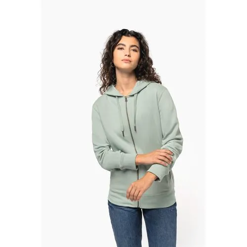 Sweat-shirt french terry écoresponsable zippé à capuche unisexe