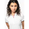 Polo maille piquée manches courtes femme
