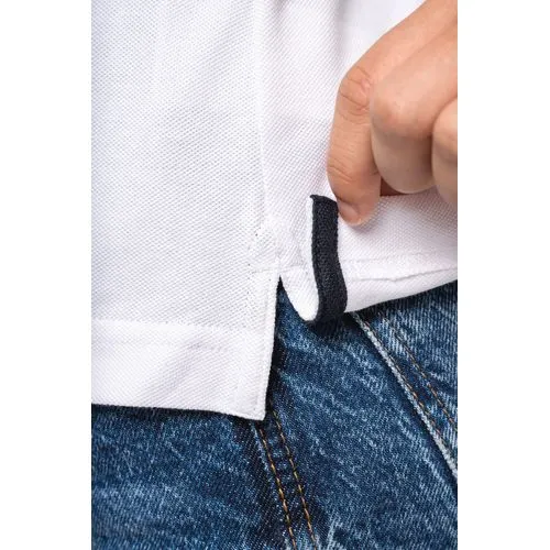 Polo maille piquée manches courtes femme