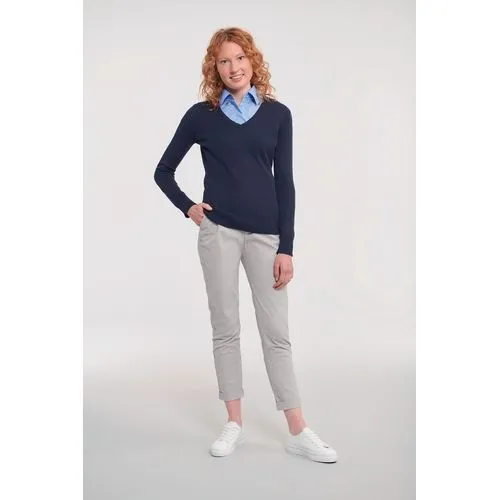 Pullover femme col v