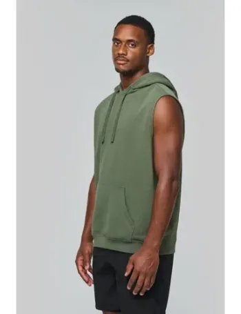 Sweat-shirt à capuche sans manches unisexe