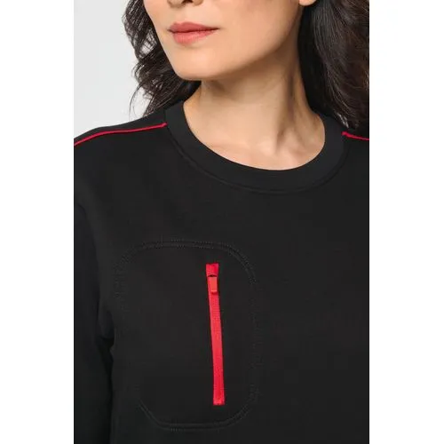 Sweat-shirt Day To Day zip poche contrastée unisexe