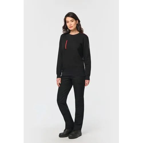 Sweat-shirt Day To Day zip poche contrastée unisexe