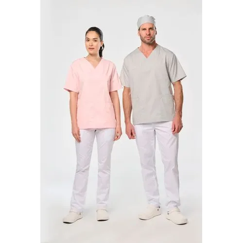 Tunique manches courtes polycoton unisexe