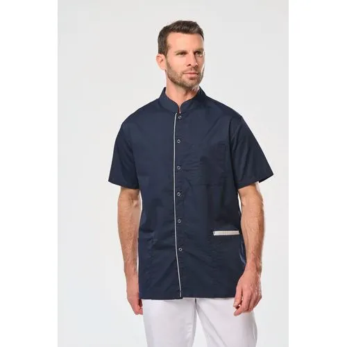 Blouse polycoton avec boutons-pression homme