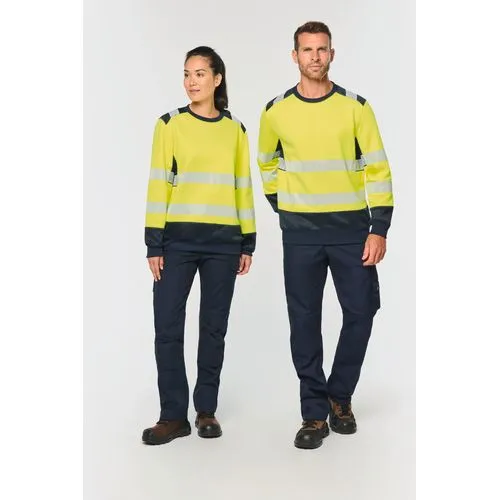 Sweat-shirt de sécurité recyclé col rond unisexe
