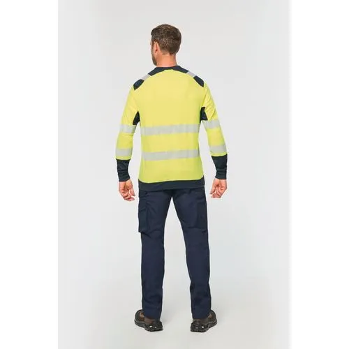 T-shirt de sécurité recyclé col rond manches longues unisexe