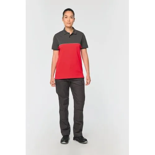 Polo bicolore écoresponsable manches courtes unisexe