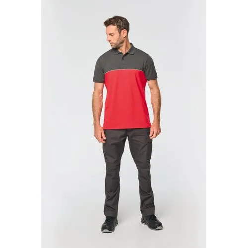 Polo bicolore écoresponsable manches courtes unisexe