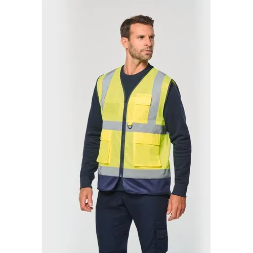 Gilet de sécurité haute visibilité recyclé avec zip unisexe 2 Gilet de sécurité haute visibilité recyclé avec zip unisexe