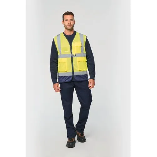 Gilet de sécurité haute visibilité recyclé avec zip unisexe 5 Gilet de sécurité haute visibilité recyclé avec zip unisexe