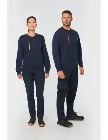 Sweat-shirt Day To Day zip poche contrastée unisexe