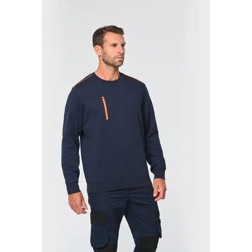Sweat-shirt Day To Day zip poche contrastée unisexe