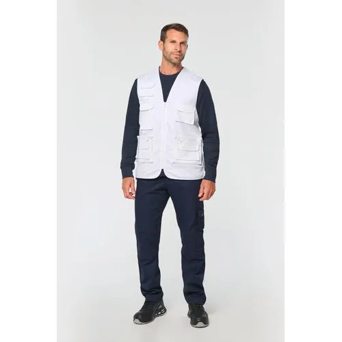 Gilet polycoton multipoches doublé unisexe 4 Gilet polycoton multipoches doublé unisexe
