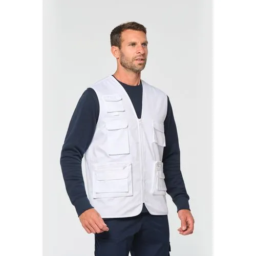 Gilet polycoton multipoches doublé unisexe 2 Gilet polycoton multipoches doublé unisexe