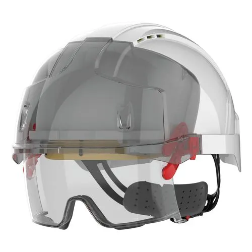 Casque de sécurité EVO® VISTAlens™ micro-visière, ventilé, avec sur-lunette integrée anti-buée, anti-rayures KN