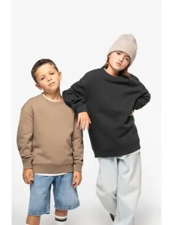 Sweat-shirt écoresponsable à col rond oversize enfant