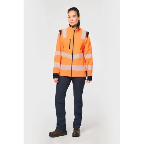 Veste softshell de sécurité recyclée avec manches détachables unisexe