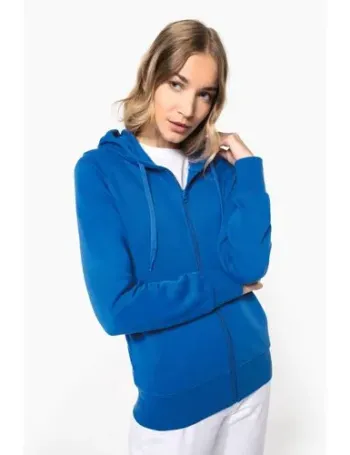 Sweat-shirt écoresponsable zippé à capuche femme