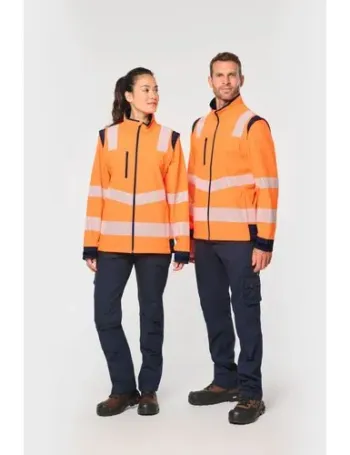 Veste softshell de sécurité recyclée avec manches détachables unisexe