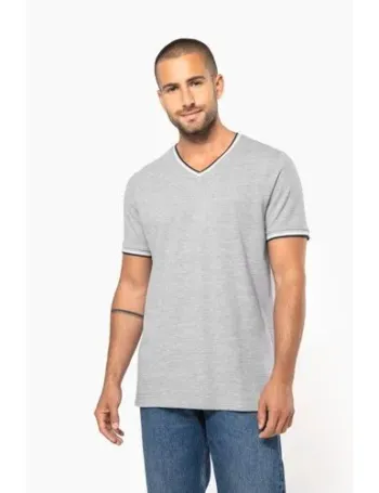 T-shirt maille piquée col V homme