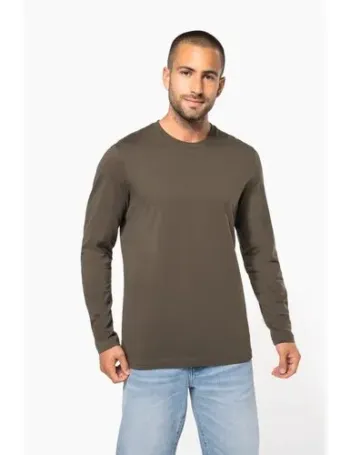 T-shirt col rond manches longues homme