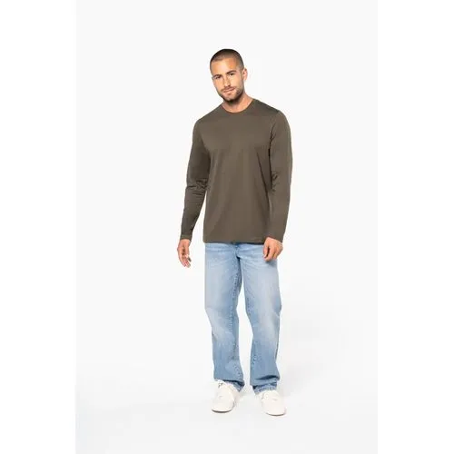 T-shirt col rond manches longues homme