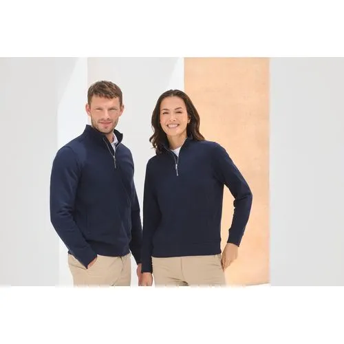 Sweat-shirt col zippé unisexe