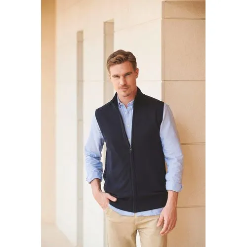 Pull zippé sans manches pour homme