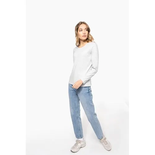 T-shirt col rond manches longues femme