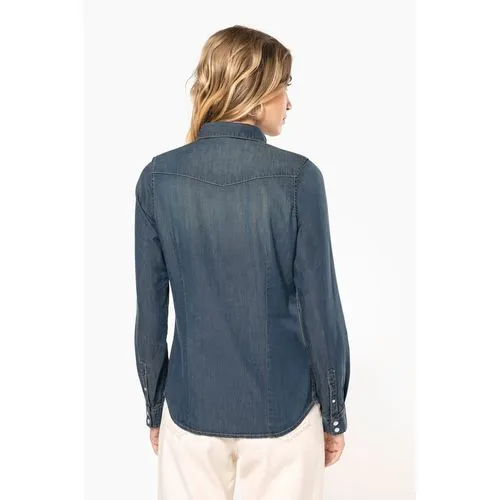 Chemise denim manches longues femme 2 Chemise denim manches longues femme