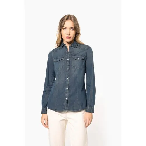 Chemise denim manches longues femme 1 Chemise denim manches longues femme