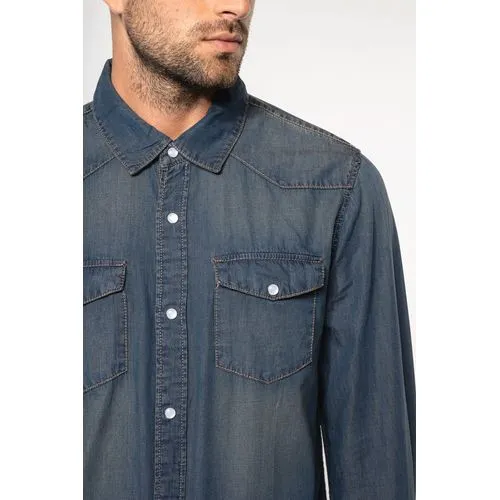 Chemise denim manches longues