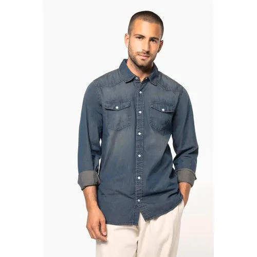 Chemise denim manches longues