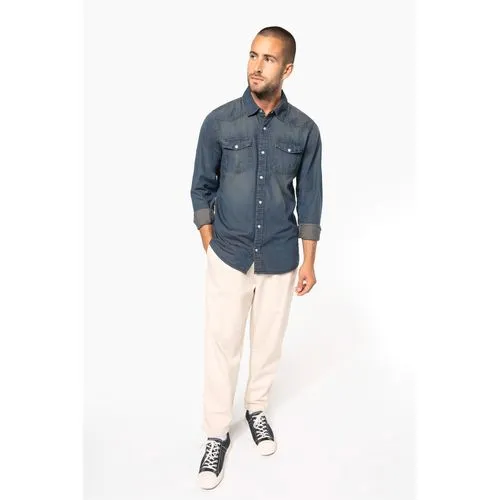 Chemise denim manches longues