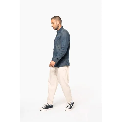 Chemise denim manches longues