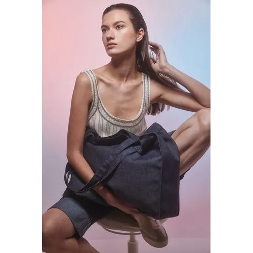 Grand sac shopping denim