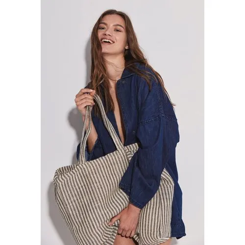 Sac shopping à rayures en juco