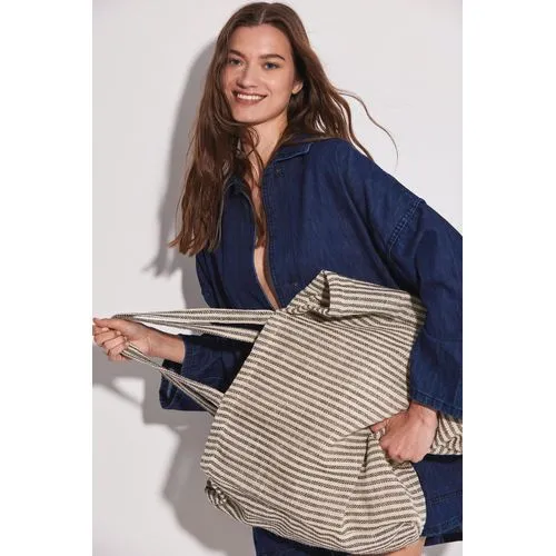 Sac shopping à rayures en juco