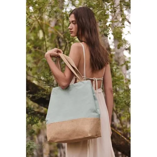 Sac shopping en toiles de coton et jute