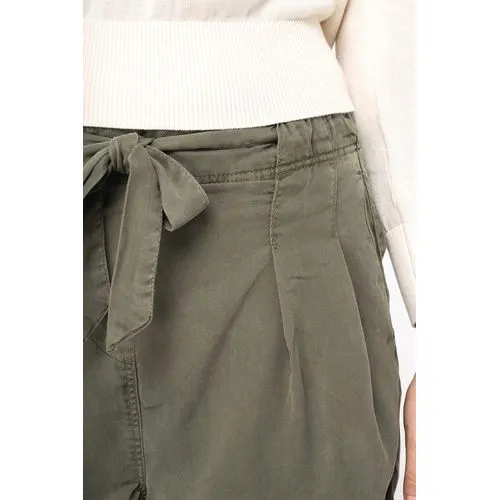 Short écoresponsable délavé en lyocell femme