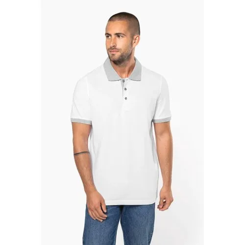 Polo piqué bicolore homme