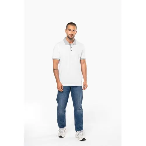 Polo piqué bicolore homme