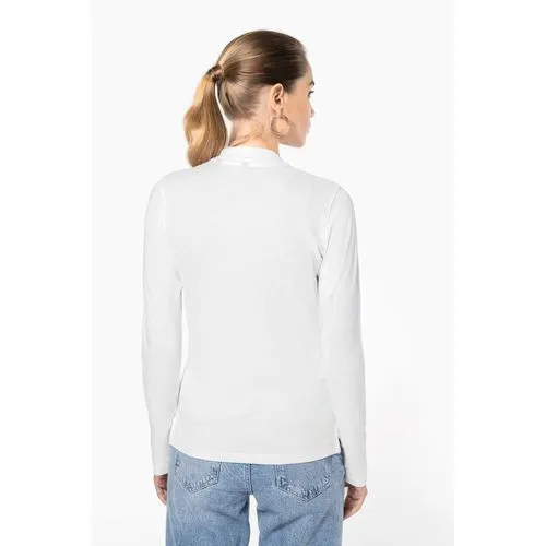 Polo piqué manches longues femme