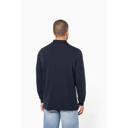 Polo piqué manches longues homme