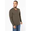 T-shirt col V manches longues homme